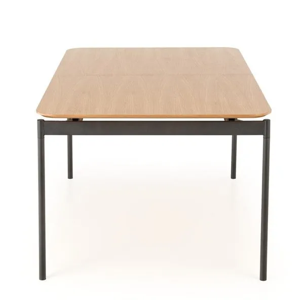 Stół rozkładany dąb naturalny / czarny mat 170 - 250 x 100 cm Clever