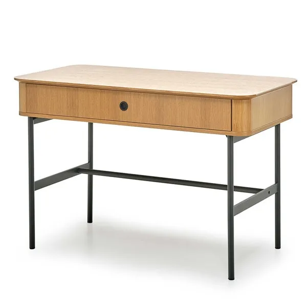 Biurko z szufladą dąb naturalny mat 117 cm Clever