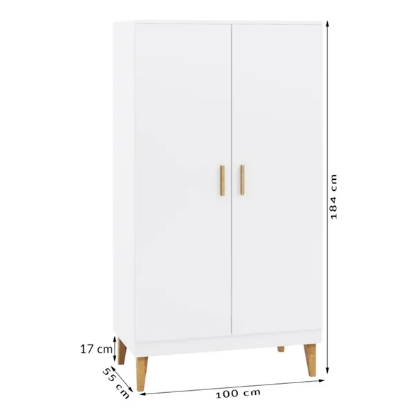 Szafa do pokoju dziecięcego biała mat 100 x 184 cm From