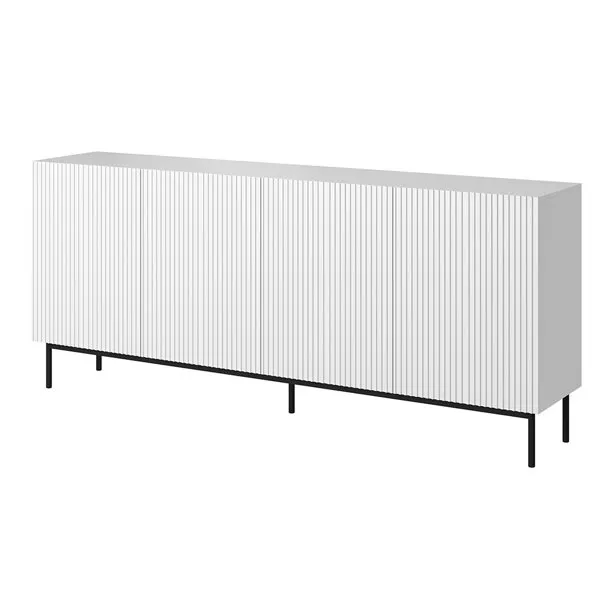 Komoda z drzwiami biała / czarna mat 200 cm Malia