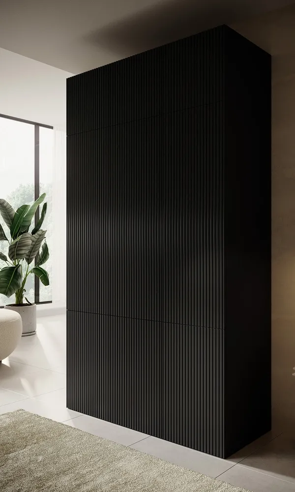 Szafa dwudrzwiowa czarna mat 90 x 199 cm Malia
