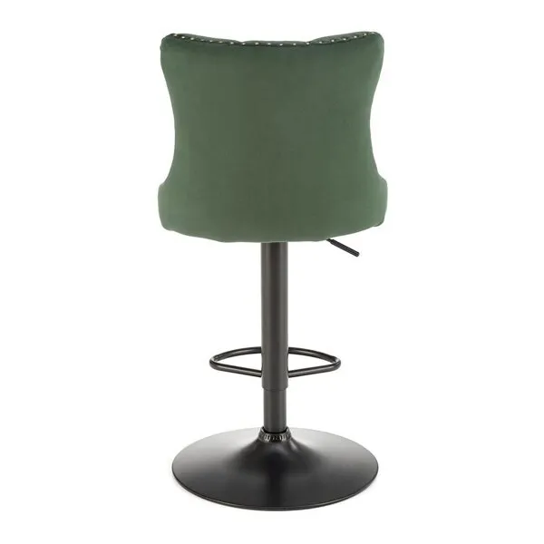 Hoker z oparciem tapicerowany zielony / czarny H117