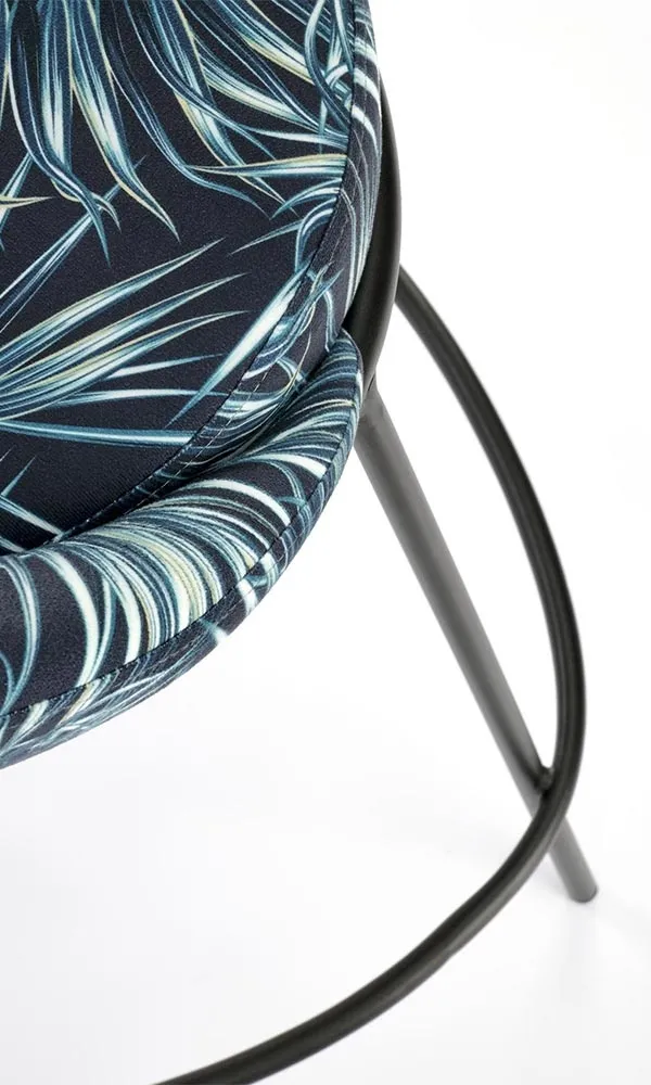 Hoker z oparciem tapicerowany wielokolorowy H118