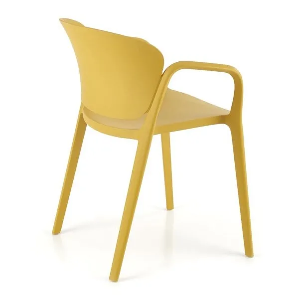 Krzesło ogrodowe plastikowe musztardowe K491