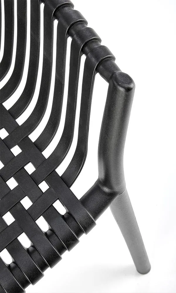 Krzesło ogrodowe plastikowe czarne K492