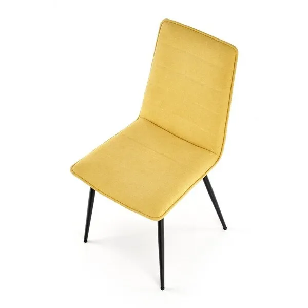 Krzesło do jadalni tapicerowane musztardowe K493