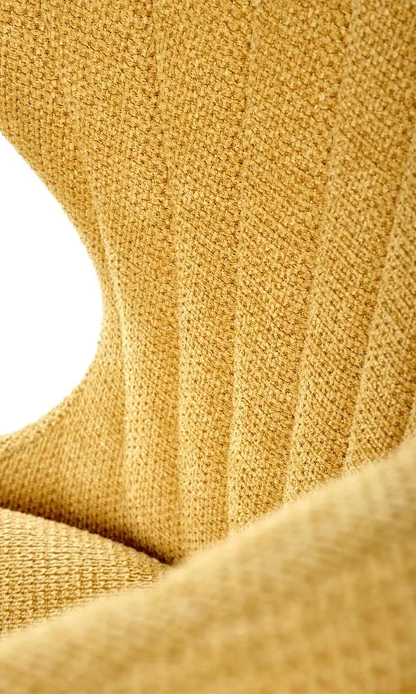 Krzesło do jadalni tapicerowane musztardowe K496