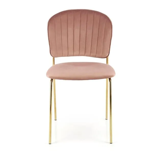 Krzesło do jadalni tapicerowane różowe K499