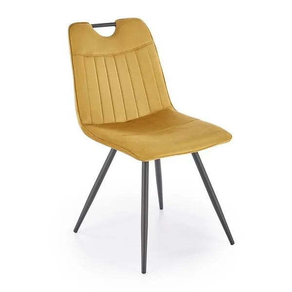 Krzesło do jadalni tapicerowane musztardowe K521