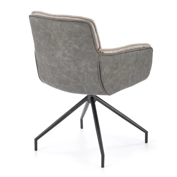 Krzesło obrotowe do jadalni tapicerowane szare K523