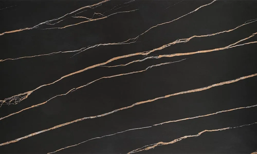 Stół rozkładany czarny marmur / orzech mat 140 - 200 x 82 cm Lozano