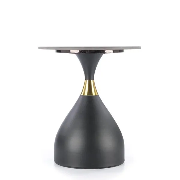 Stolik kawowy okrągły czarny marmur / czarny mat 50 cm Scalita