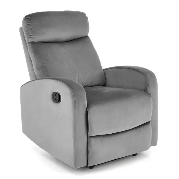 Fotel rozkładany z funkcją kołyski velvet szary Wonder