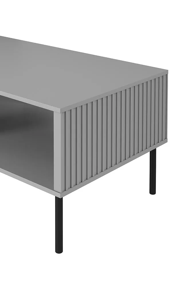 Stolik kawowy z półką szary mat 110 x 60 cm Asensio