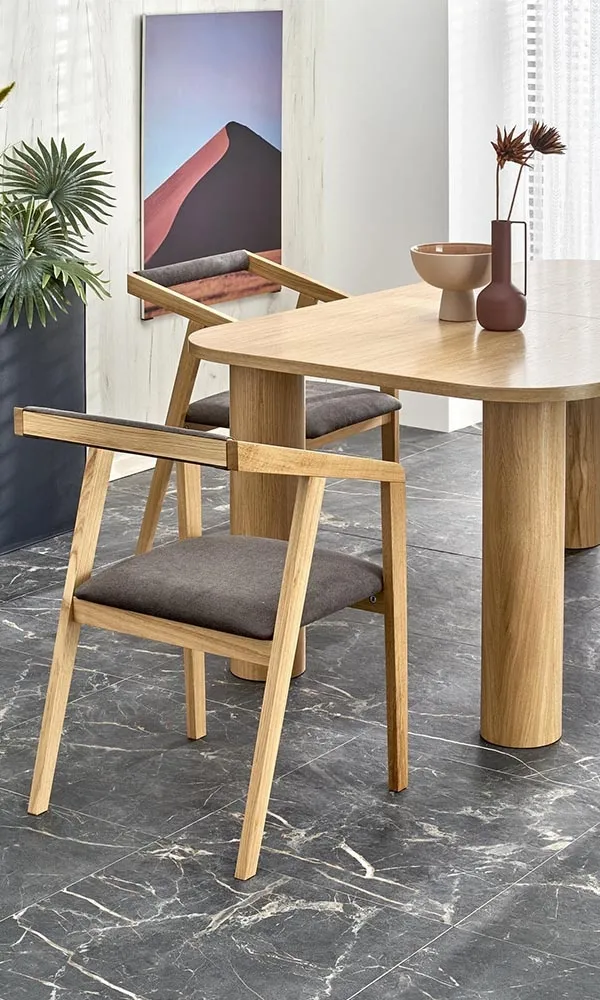 Stół rozkładany dąb naturalny mat 160 - 240 x 100 cm Elefante