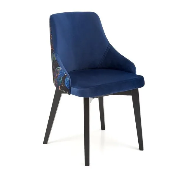 Krzesło do jadalni tapicerowane granatowe / wielobarwne Endo