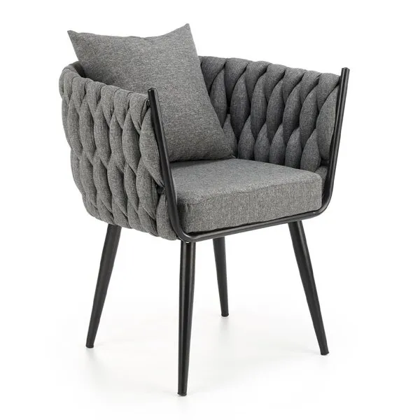 Fotel wypoczynkowy tapicerowany szary Avatar