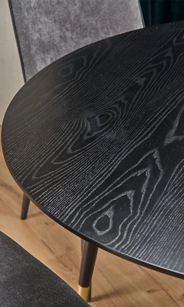 Stół okrągły czarny mat 120 cm Embos