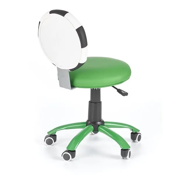 Fotel obrotowy młodzieżowy tapicerowany biały / czarny / zielony Gol