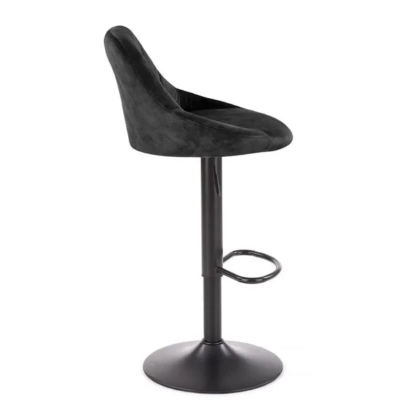 Hoker z oparciem tapicerowany czarny H101