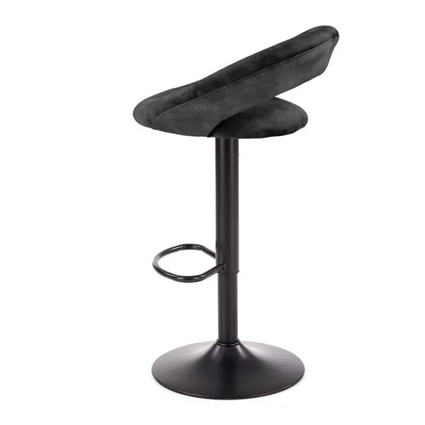 Hoker z oparciem tapicerowany czarny H102