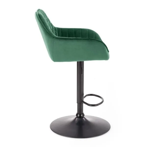 Hoker z oparciem tapicerowany zielony / czarny H103