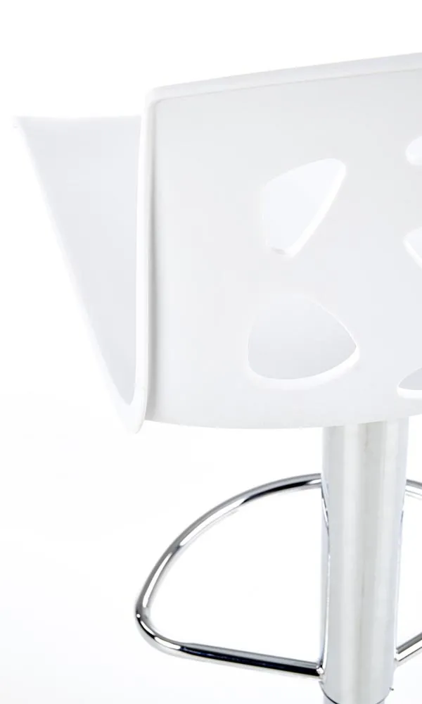 Hoker z oparciem plastikowy biały / srebrny H48