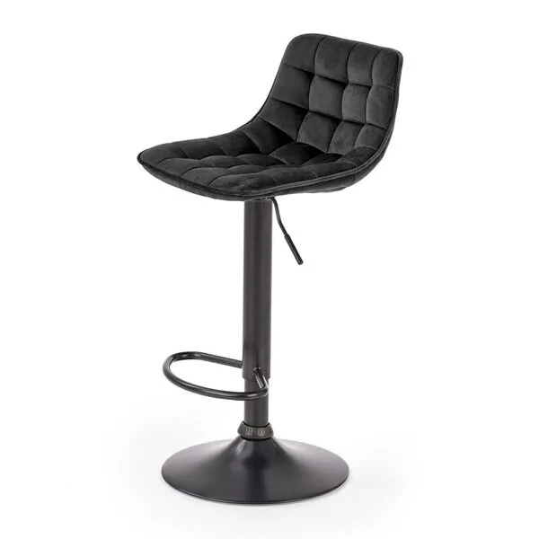 Hoker z oparciem tapicerowany czarny H95