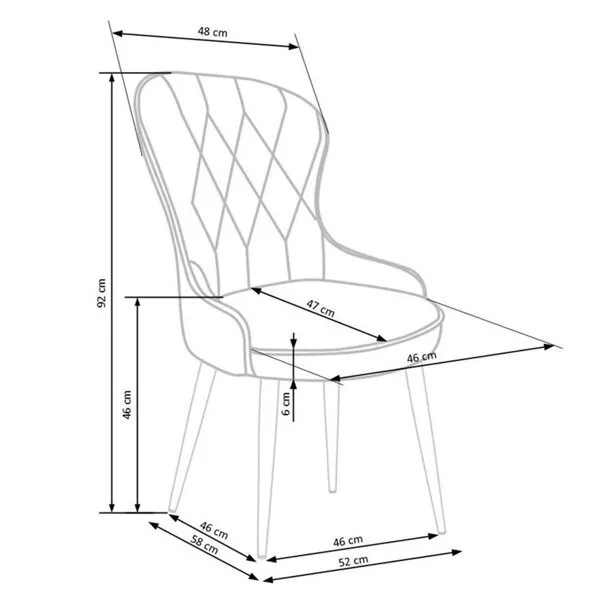 Krzesło do jadalni tapicerowane szare K366