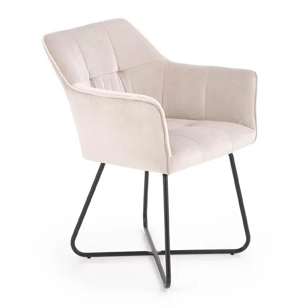 Krzesło do jadalni tapicerowane beżowe K377