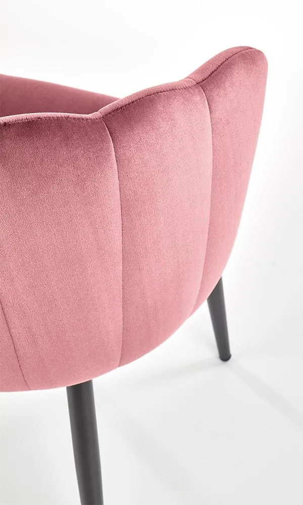 Krzesło do jadalni tapicerowane różowe K386