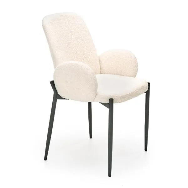 Krzesło do jadalni tapicerowane kremowe K477