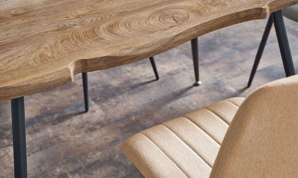 Stół loftowy dąb naturalny / czarny mat 120 x 80 cm Larson