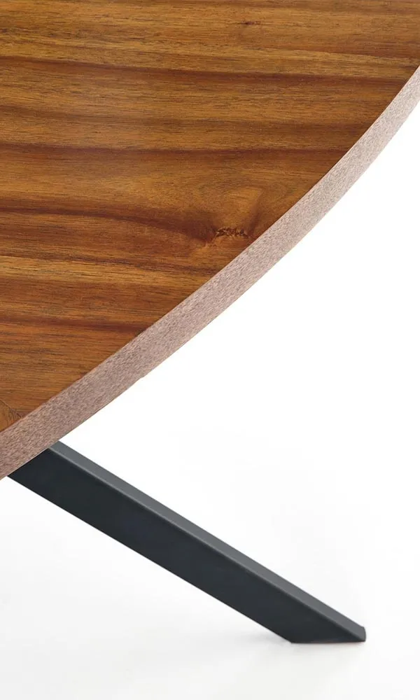 Stół owalny orzech / czarny mat 170 x 90 cm Locarno