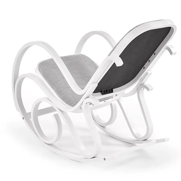 Fotel bujany na płozie biały / szary Max Bis Plus