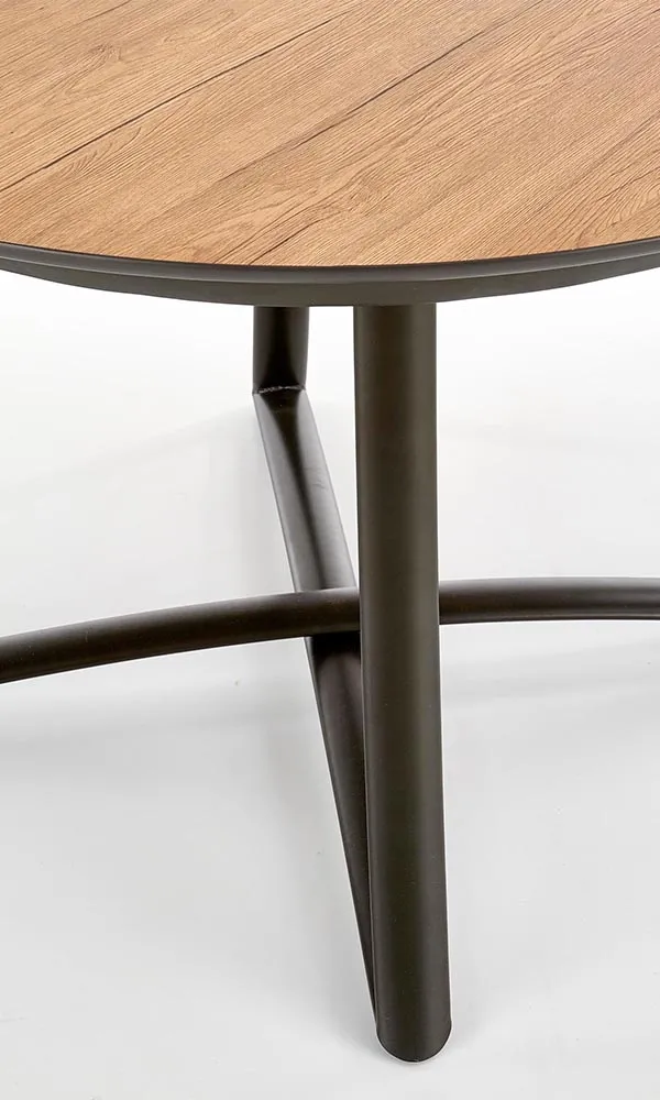 Stół rozkładany dąb złoty / czarny mat 118 - 148 x 118 cm Moretti