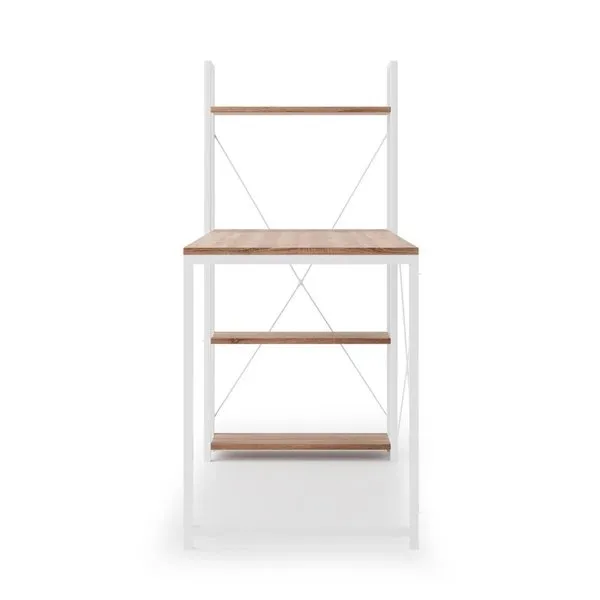 Biurko z regałem dąb sonoma / białe mat 120 cm Narvik