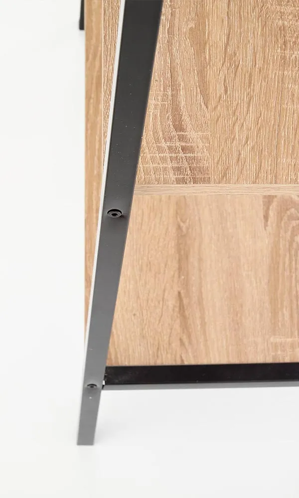 Regał na książki czarny / dąb sonoma mat 34 x 32 x 148 cm Narvik