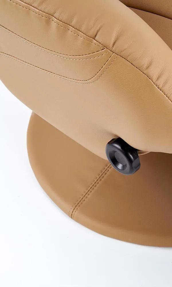 Fotel rozkładany ekoskóra beżowy Optima