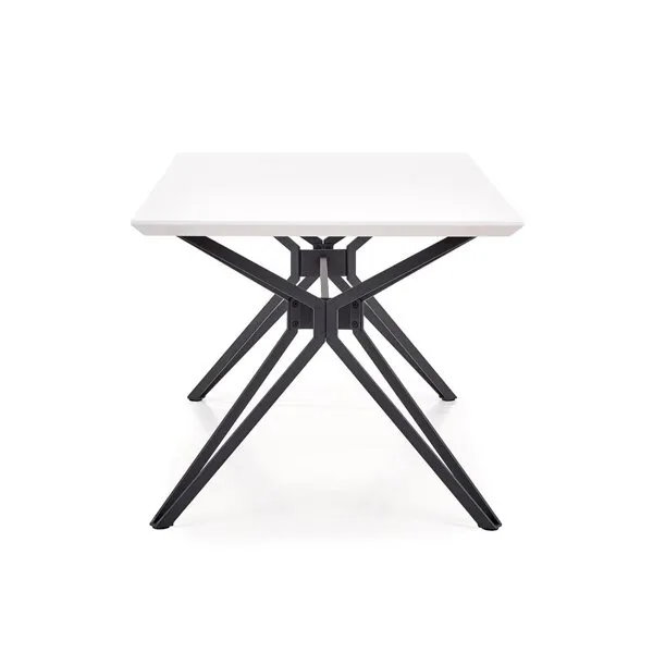 Stół do jadalni biały / czarny mat 160 x 90 cm Pascal