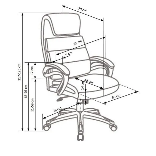 Fotel biurowy tapicerowany czarny Sidney