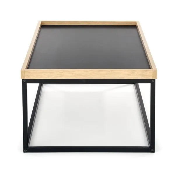 Stolik kawowy prostokątny naturalny / czarny mat 100 x 60 cm Vespa