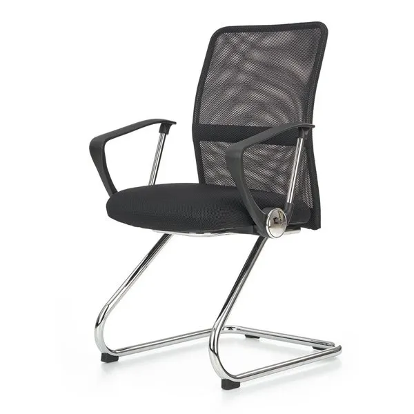 Krzesło biurowe siatka czarne Vire Skid