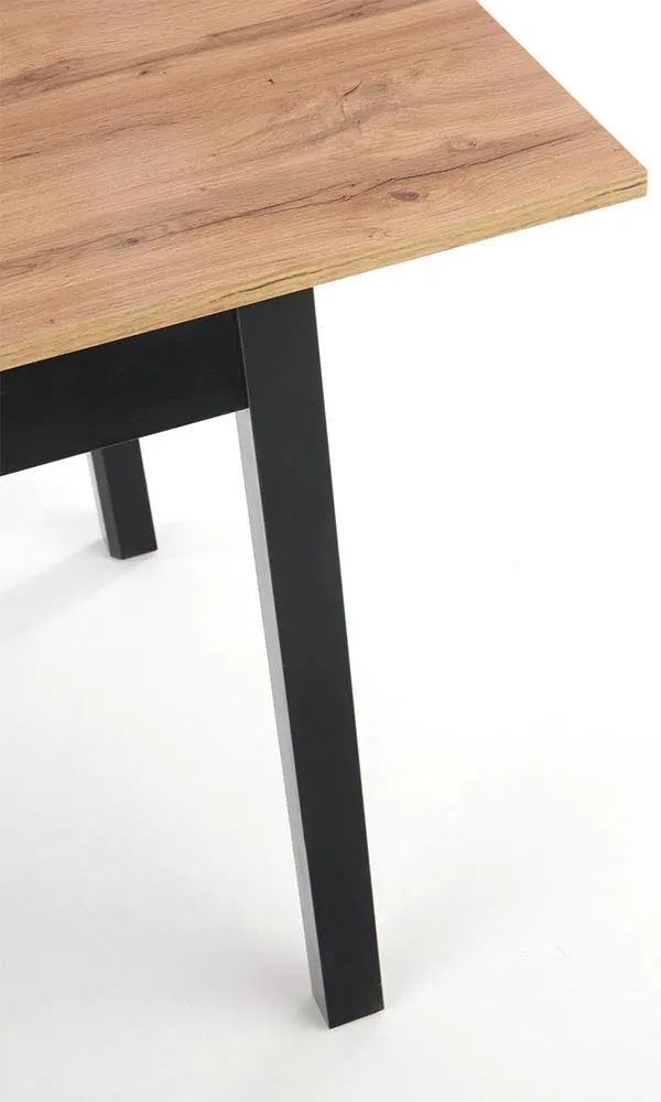 Stół rozkładany dąb wotan / czarny mat 124 - 168 x 74 cm Greg
