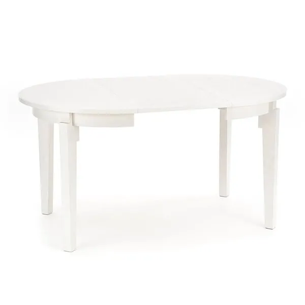 Stół okrągly rozkładany biały mat 100 - 200 x 100 cm Sorbus