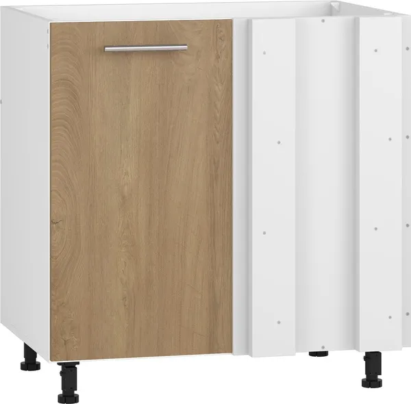 Szafka zlewozmywakowa biała / dąb miodowy mat 80 cm Vento