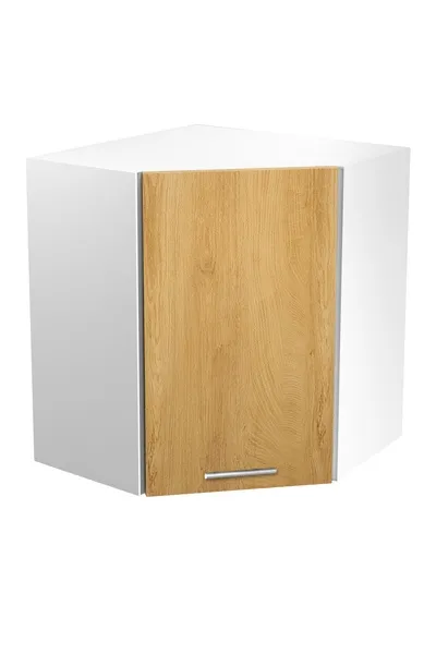 Szafka górna narożna biała / dąb miodowy mat 60 cm Vento