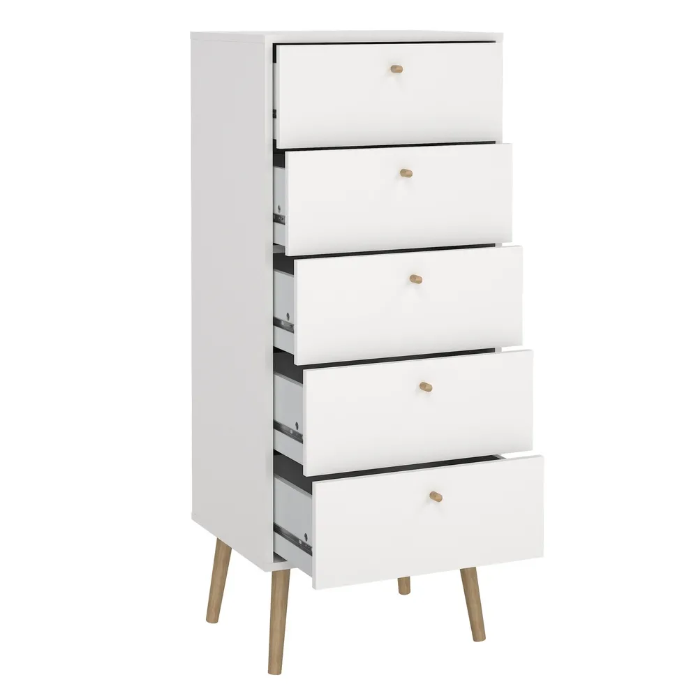 Komoda z szufladami biała mat 50 cm Bodo