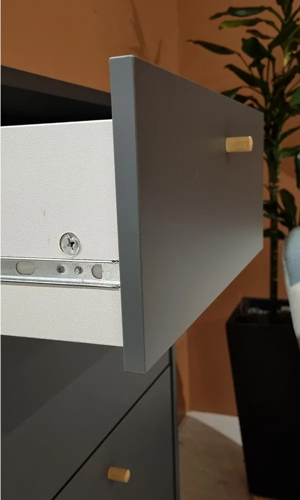 Komoda z szufladami szara mat 50 cm Bodo