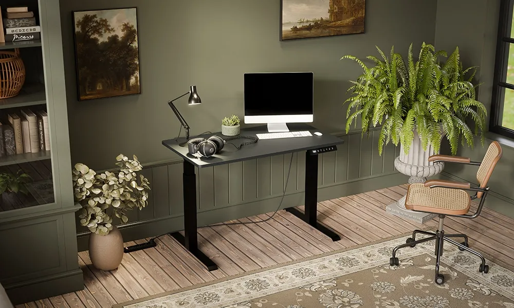 Biurko z regulacją wysokości elektryczne antracyt  mat 121 cm Luna